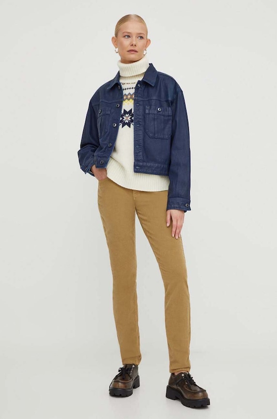 G-Star geacă din denim D24082.D436 bleumarin SS24