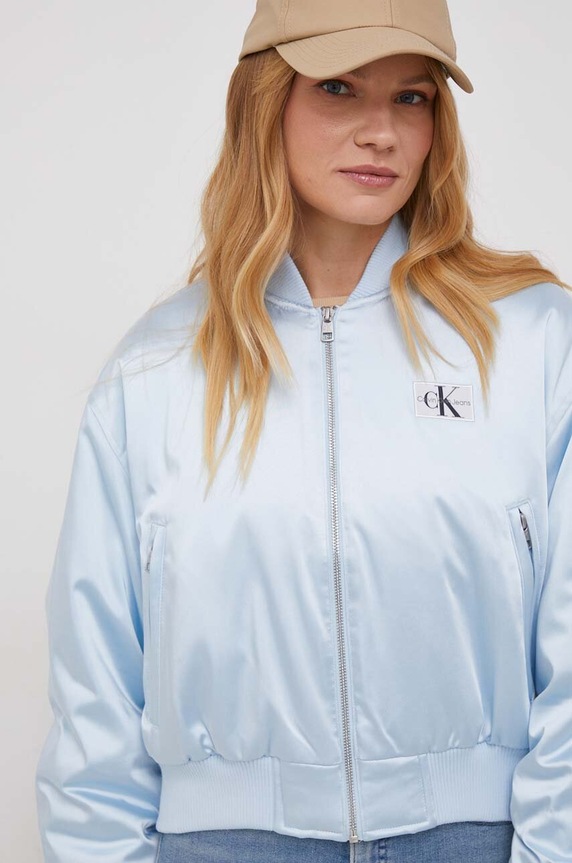 Calvin Klein Jeans kurtka bomber bez kaptura niebieski J20J222591