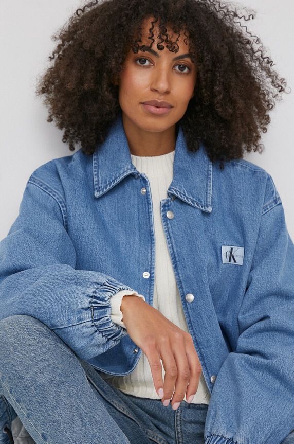 Calvin Klein Jeans kurtka jeansowa niebieski J20J223258