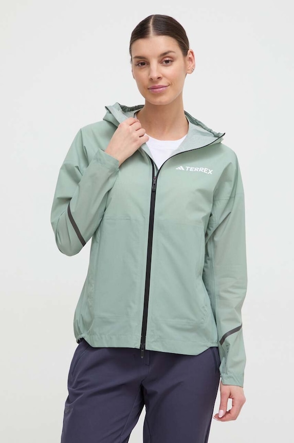 Nepromokavá bunda adidas TERREX Xperior Light nezateplené zelená IK7830