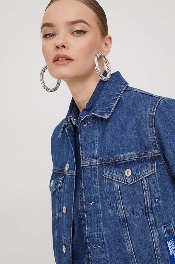Rifľová bunda Karl Lagerfeld Jeans modrá 240J1404