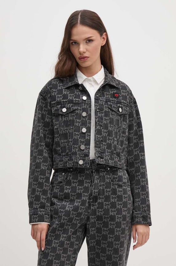 Dkny geacă din denim HEART OF NY necaptusit gri D2B4A115
