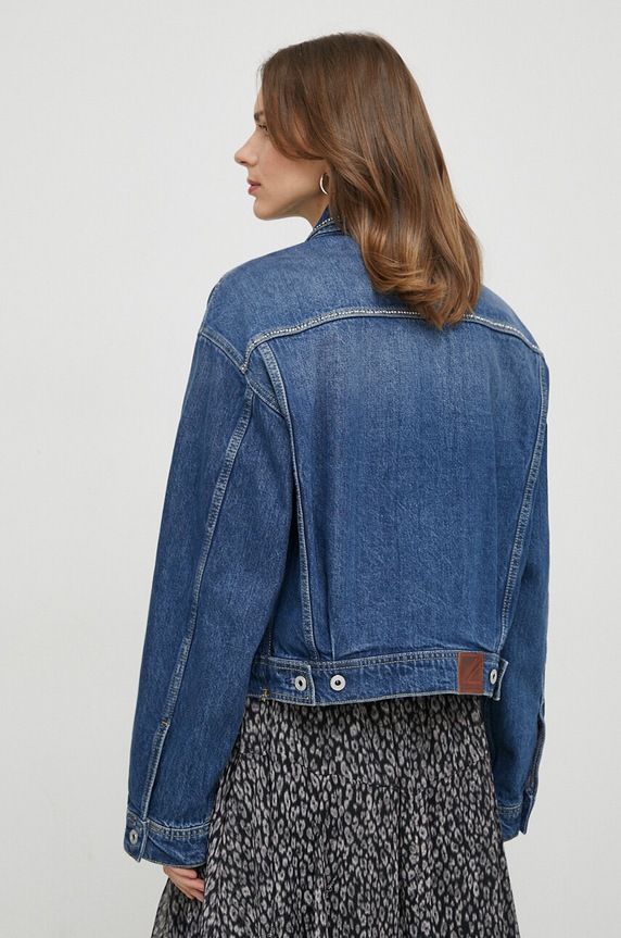 Oblečenie Rifľová bunda Pepe Jeans TURNER SPARKLE PL402328 tmavomodrá