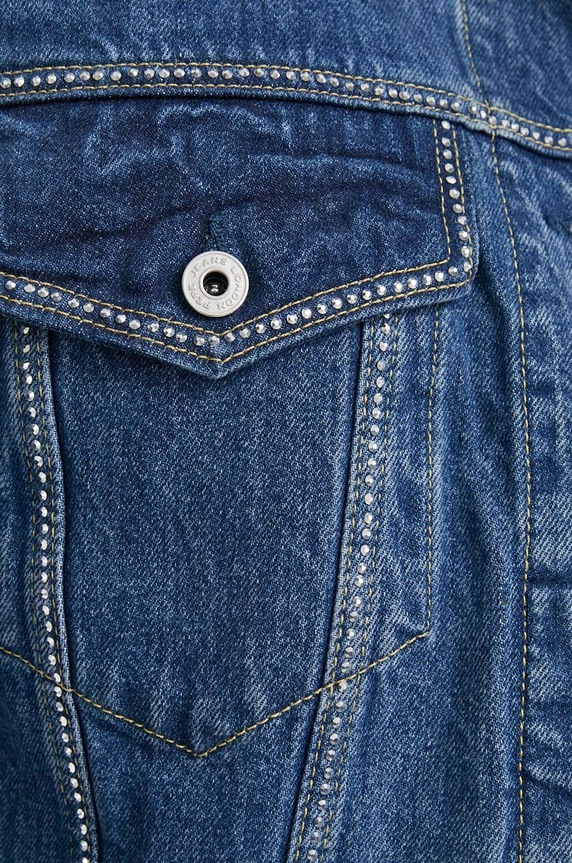 Rifľová bunda Pepe Jeans TURNER SPARKLE PL402328 tmavomodrá