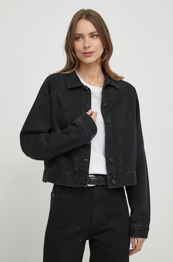 Džínová bunda Pepe Jeans FOXY DECO černá PL402248