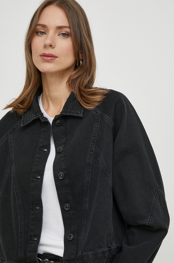 Džínová bunda Pepe Jeans FOXY DECO PL402248 černá