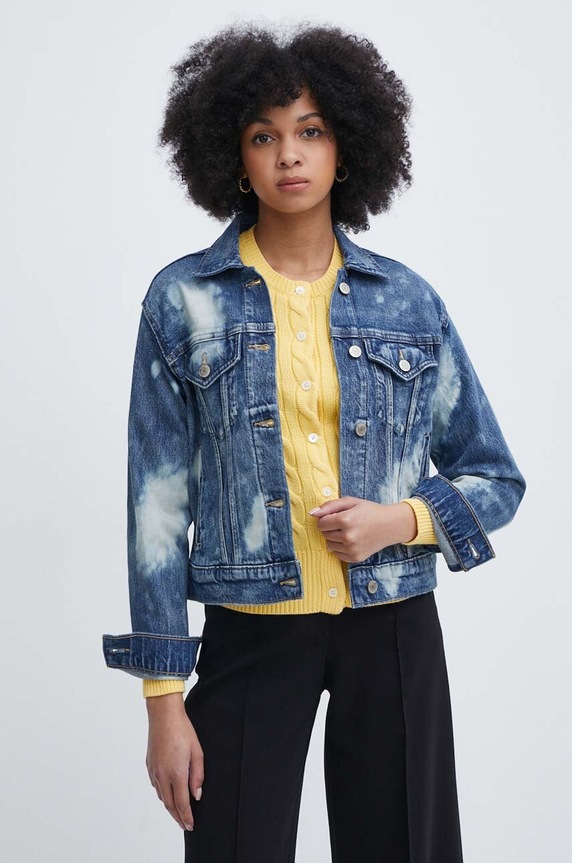 Lauren Ralph Lauren kurtka jeansowa bez kaptura niebieski 200940052