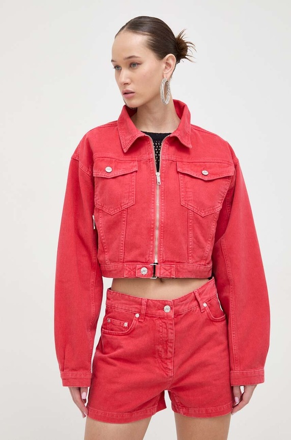 Traper jakna Moschino Jeans za prijelazno razdoblje crvena 0506.3246