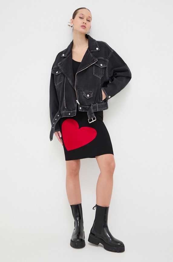 Moschino Jeans kurtka jeansowa 0604.3237 czarny SS24