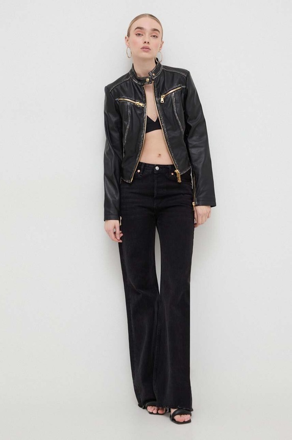 Versace Jeans Couture kurtka skórzana 76HAVP00.CPW00 czarny SS24
