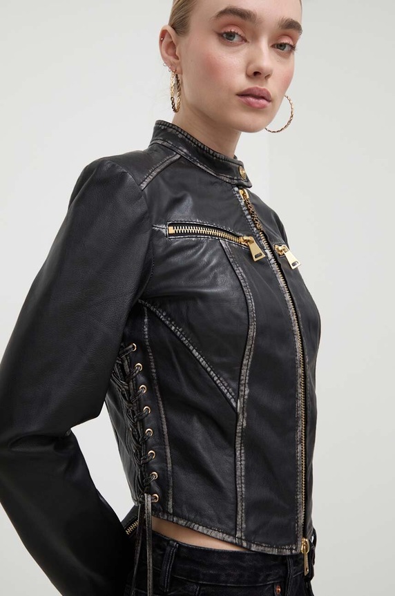 Versace Jeans Couture kurtka skórzana czarny 76HAVP00.CPW00