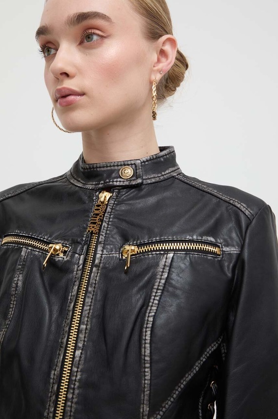 Versace Jeans Couture kurtka skórzana 76HAVP00.CPW00 czarny