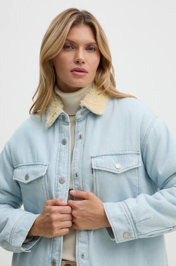 Levi's kurtka koszulowa z domieszką wełny niebieski A7183