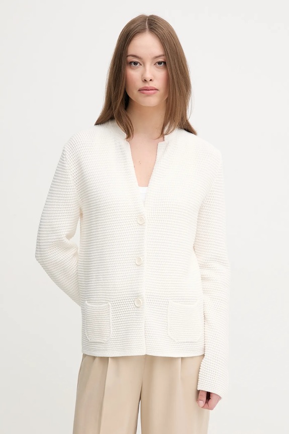United Colors of Benetton cardigan in cotone medio spessore beige 1494D6833
