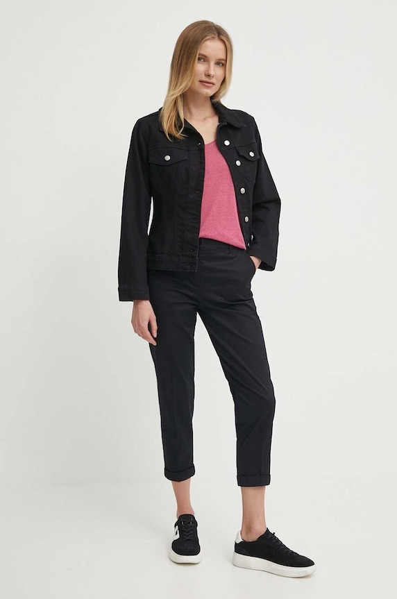 Sisley kurtka jeansowa 2TLALN04A czarny SS24