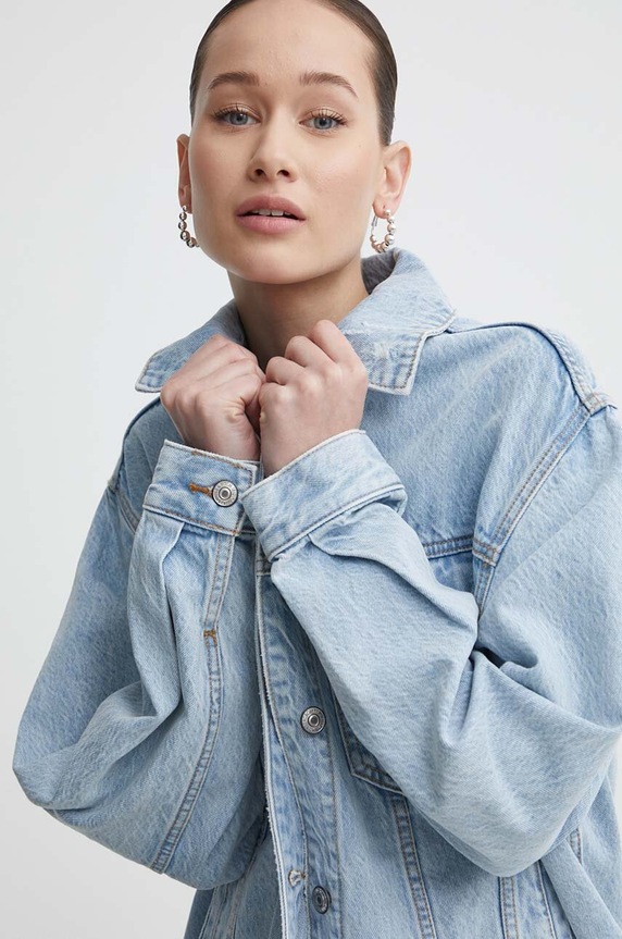 Abercrombie & Fitch geacă din denim necaptusit albastru KI144.4042.280