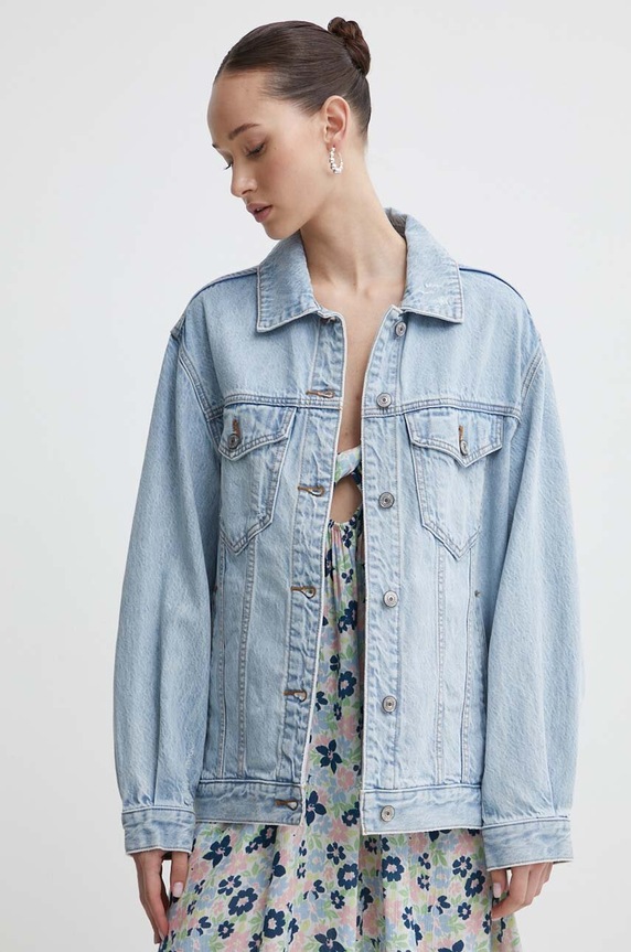 Abercrombie & Fitch geacă din denim albastru KI144.4042.280