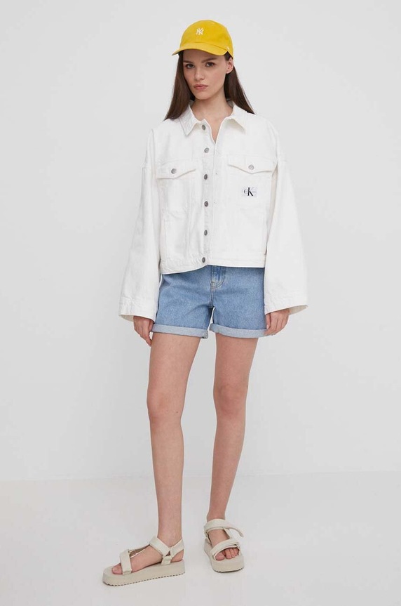 Calvin Klein Jeans kurtka jeansowa J20J223430 beżowy SS24