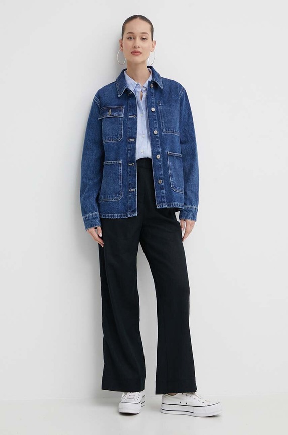 Džínová bunda Superdry W5011677A.2FZ modrá SS24