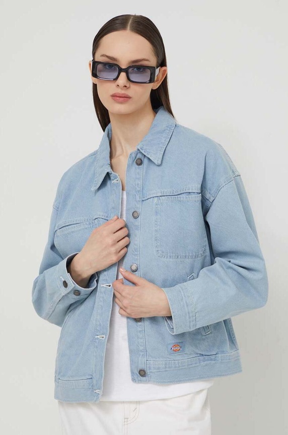 Džínová bunda Dickies HERNDON JACKET W DK0A4YQT modrá SS24