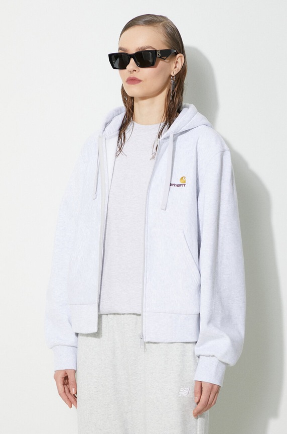 Mikina Carhartt WIP Hd American Scr. Jacket I033057.482XX šedá