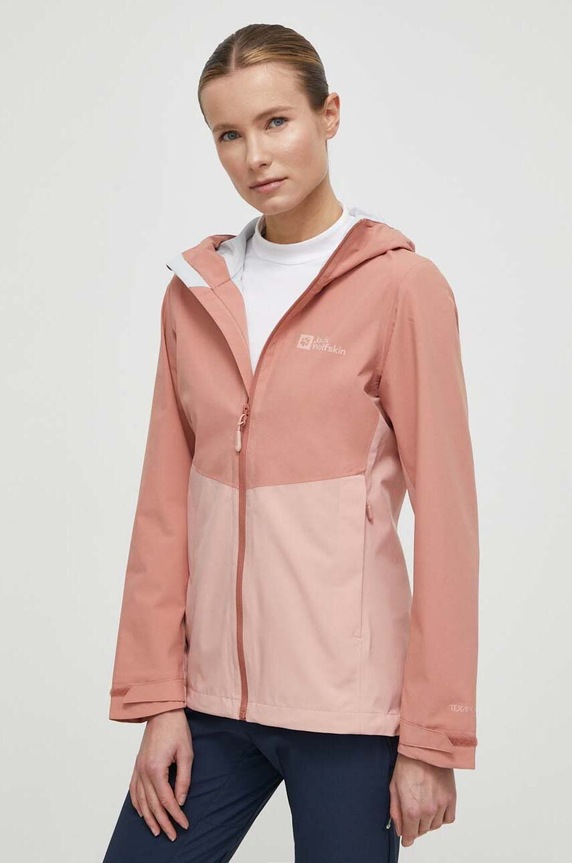 Куртка outdoor Jack Wolfskin Weiltal 2L с капюшоном оранжевый 1115942