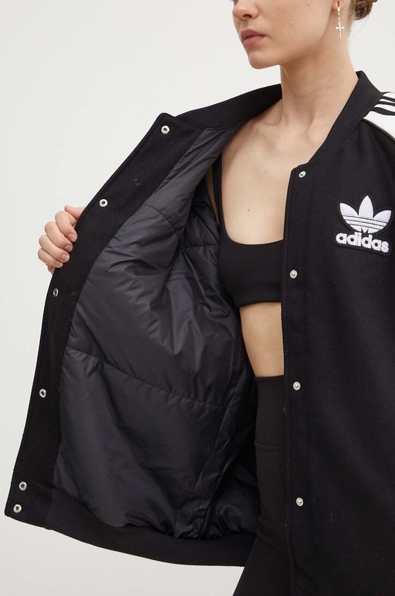 Μπουφάν bomber adidas Originals SST Oversize VRCT IR5519 μαύρο