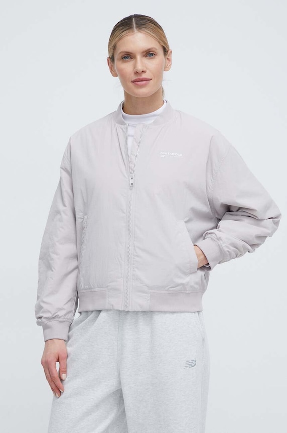 New Balance kurtka bomber WJ33507MNK bez kaptura szary WJ33507MNK