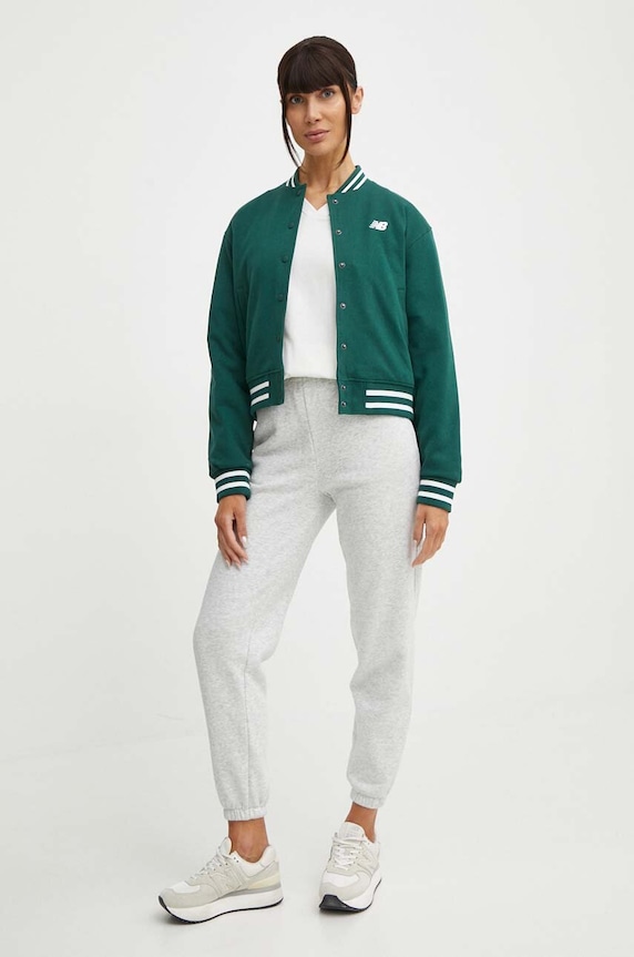 Μπουφάν bomber New Balance WJ41509NWG πράσινο SS24