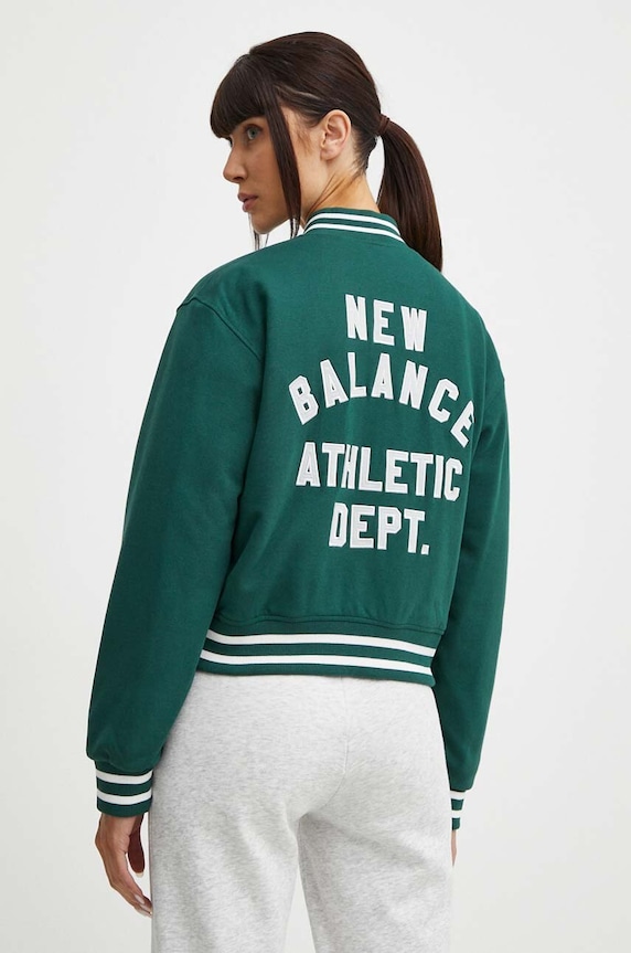Ρούχα Μπουφάν bomber New Balance WJ41509NWG πράσινο