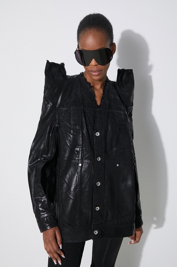 Rick Owens kurtka jeansowa Denim Jacket Tec Worker czarny DS01D1704.BF.09