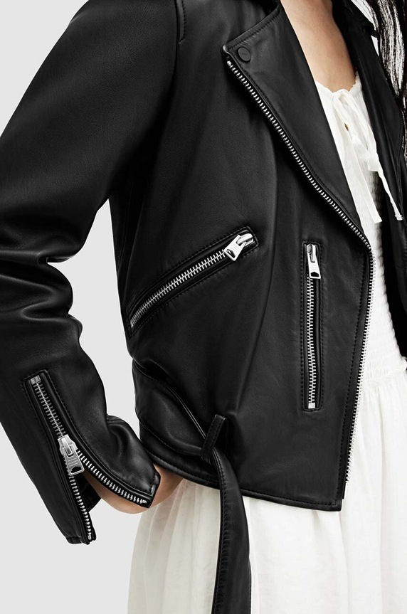 Kožená bunda AllSaints BALFERN WL190Z černá SS24