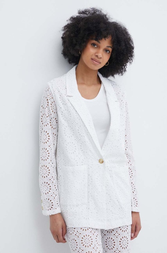 Pepe Jeans marynarka bawełniana MARISA tkanina beżowy PL402376