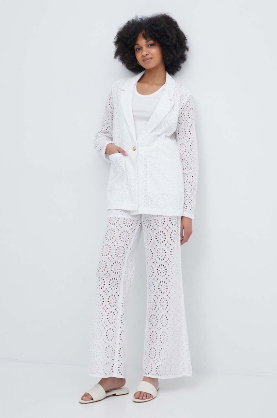 Pepe Jeans marynarka bawełniana MARISA PL402376 beżowy SS24