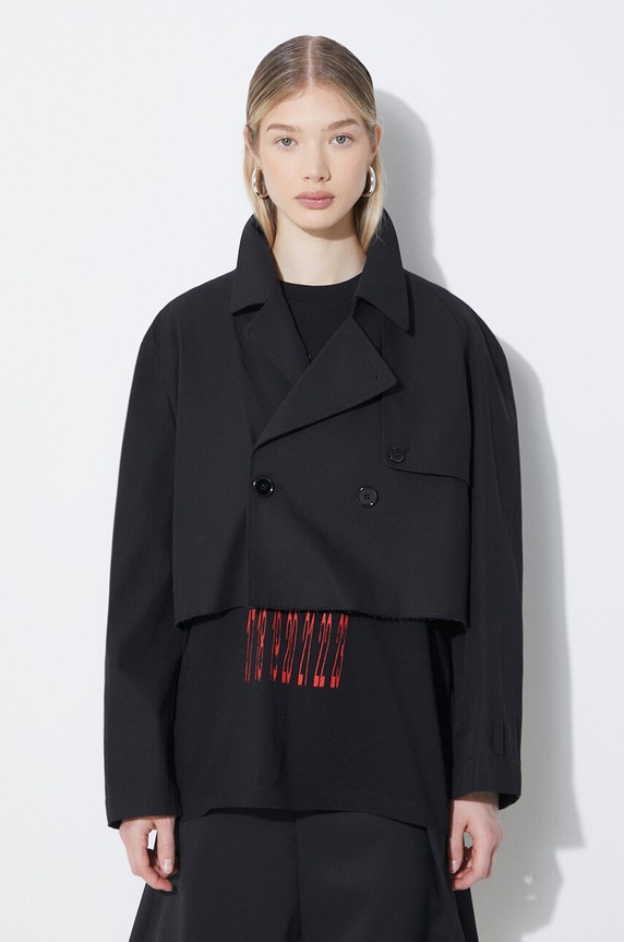 MM6 Maison Margiela jacheta de bumbac necaptusit negru S62AN0126