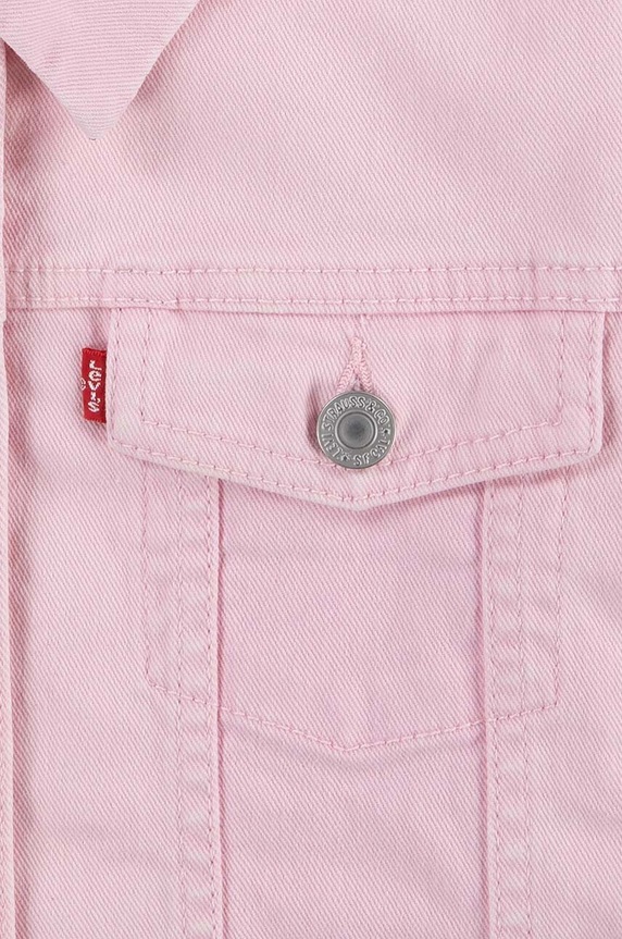 Dziewczynka Levi's kurtka jeansowa dziecięca LVG COLOR BABY BAGGY TRUCKER 3EK106 różowy