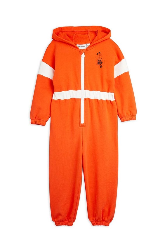 Mini Rodini gyerek kezeslábas pamutból Weight lifting 2425011242 piros SS24