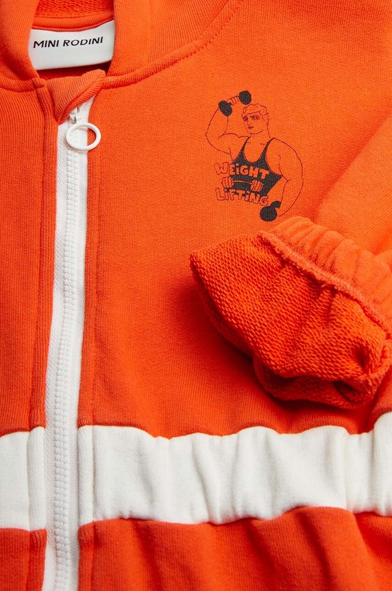 Mini Rodini gyerek kezeslábas pamutból Weight lifting piros 2425011242