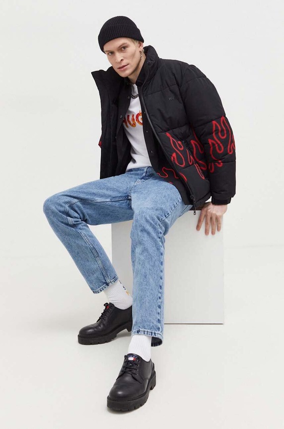 HUGO kurtka 50520514 czarny SS24