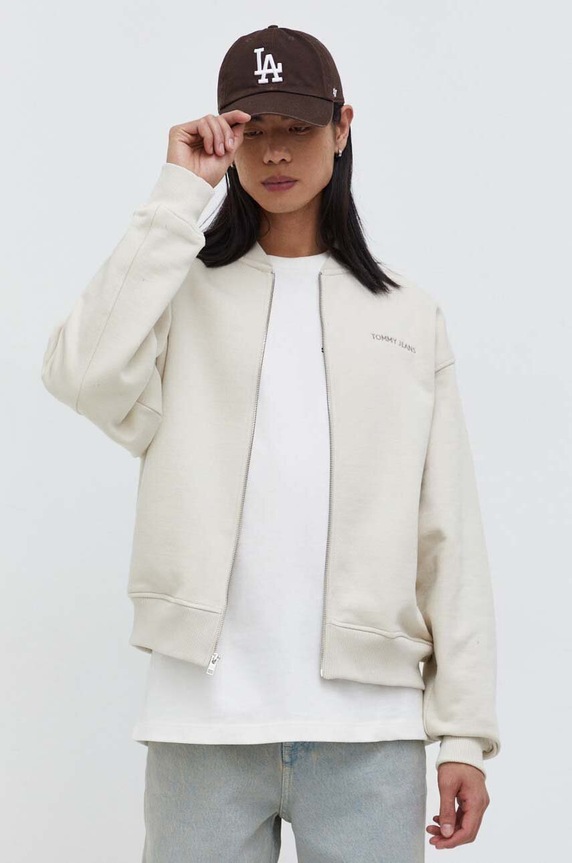 Tommy Jeans bluza bawełniana bawełna beżowy DM0DM18406