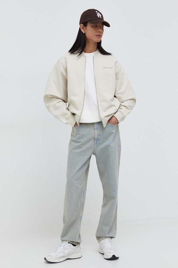 Tommy Jeans bluza bawełniana DM0DM18406 beżowy SS24