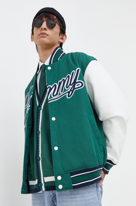 Tommy Jeans kurtka bomber nieocieplane zielony DM0DM17880