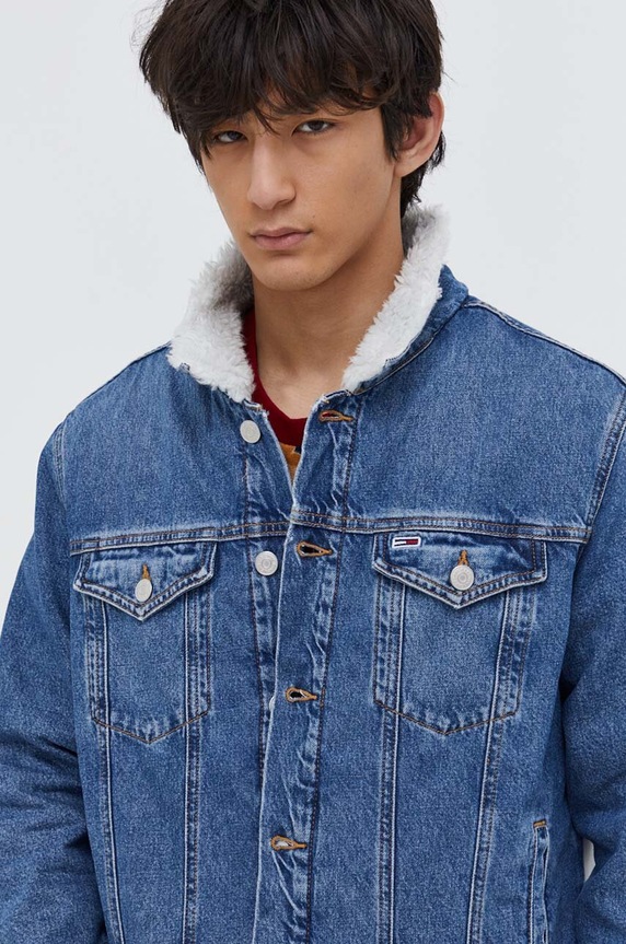 Džínová bunda Tommy Jeans modrá DM0DM18241