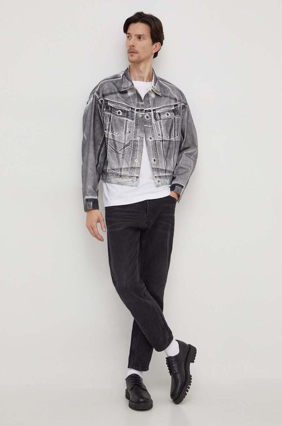 Calvin Klein Jeans kurtka jeansowa J30J324971 szary SS24