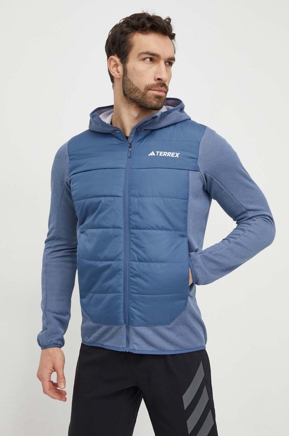 Športová bunda adidas TERREX Multi Hybrid jemné zateplenie modrá IS4203
