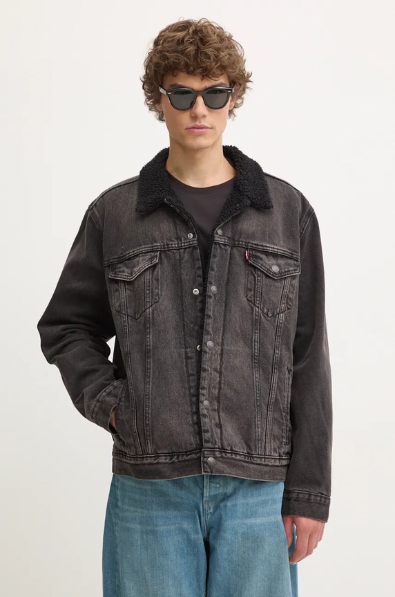 Levi's giacca di jeans denim nero 16365