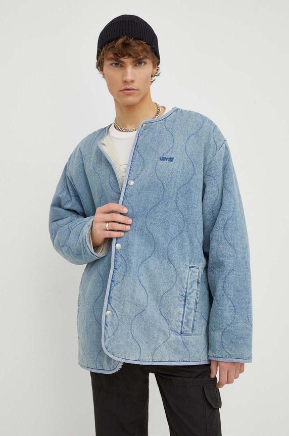 Levi's kurtka dwustronna bez kaptura niebieski A7233