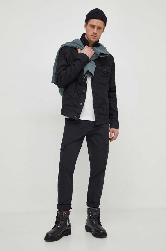 Pepe Jeans kurtka jeansowa PINNERS COATED PM402885 czarny SS24