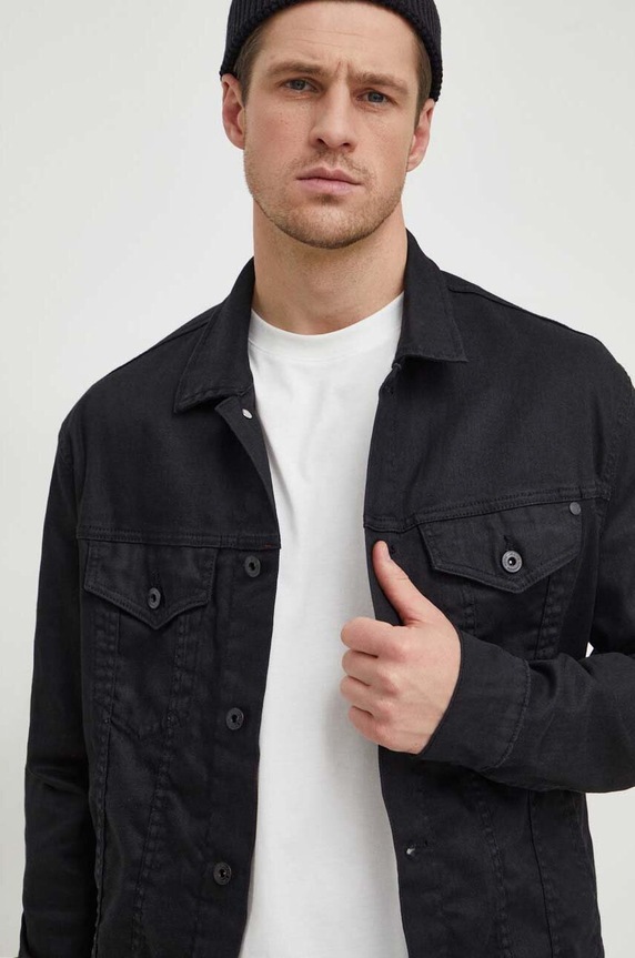 Pepe Jeans kurtka jeansowa PINNERS COATED czarny PM402885
