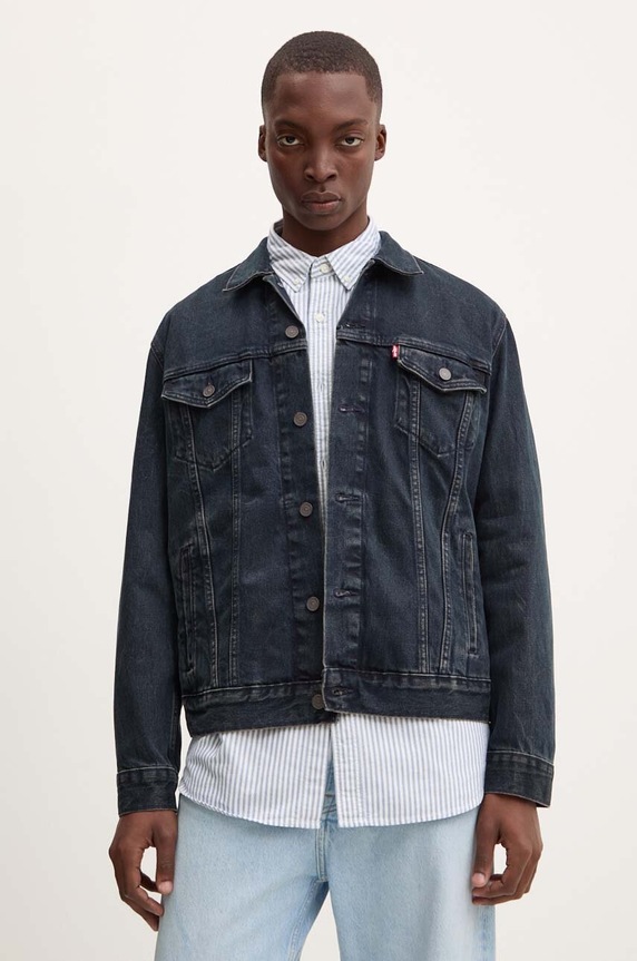 Levi's kurtka jeansowa bez kaptura granatowy 72334